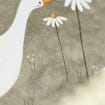 Grußkarte Gans mit Blümchen, A6 Postkarte, 500g Holzschliffpappe, bunt, doppelseitig beschreibbar