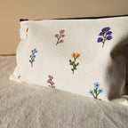 Handbemaltes Federmäppchen aus Stoff mit Wildblumenmuster, 21 x 13 cm, für Schule und Kosmetik
