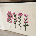 Handbemaltes Federmäppchen aus floralem Stoff mit Reißverschluss, 21 x 13 cm