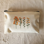 Handbemaltes Federmäppchen aus floralem Stoff mit Reißverschluss, 21 x 13 cm