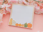 Autumn Pumpkin Notepad 10x10 cm with 50 Tear-Off Pages and Cardboard Back for Planning and To-Do Lists