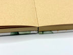 Notizbuch Skizzenbuch mit Stoffeinband Hardcover braunes Kraftpapier Eukalyptus Pflanzenmuster