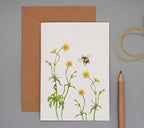 Grußkarte Butterblume mit Kuvert, Aquarell Klappkarte, 10,5 x 14,8 cm, 300g/m² Papier