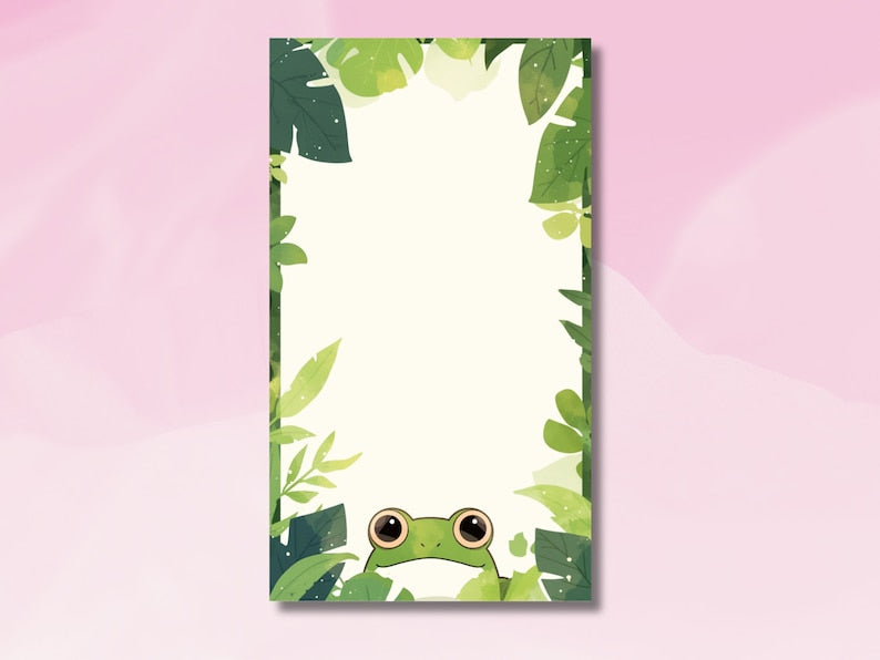 Frosch-Notizblock mit niedlichem Frosch-Design, 30 Seiten, 8 x 14 cm, für Listen und Kritzeleien