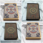Handgefertigtes Notizbuch , Aztekisches Boho-Design, 14 x 20 cm, 100 linierte Seiten