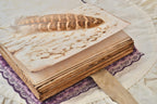 Handgemachtes Junk Journal A6 mit lila Rosen Vintage Stoff, 500 Seiten, leer