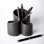 Schreibtisch-Organizer aus Polymergips, Stifte- und Pinselhalter, minimalistische Bürodekoration