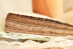 Baumwollstoff mit roten Rosen und Spitze, Vintage-Stil Notizbuch, A6, 500 Seiten, leer