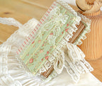Baumwollstoff mit roten Rosen und Spitze, Vintage-Stil Notizbuch, A6, 500 Seiten, leer