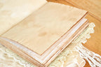 Baumwollstoff mit roten Rosen und Spitze, Vintage-Stil Notizbuch, A6, 500 Seiten, leer