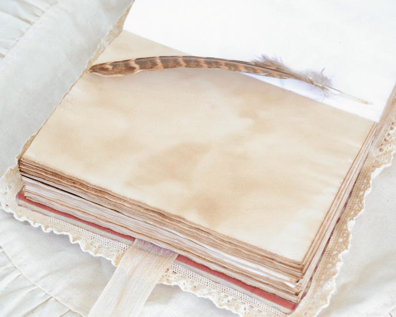 Rotes Rosen A6 Hardcover Stoff Vintage Stil 500 Seiten leer