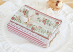 Rotes Rosen A6 Hardcover Stoff Vintage Stil 500 Seiten leer