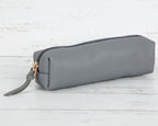 Leder Federmäppchen Stifteetui mit Reißverschluss 18,5 cm – Vielseitige Make-up Tasche und Organizer