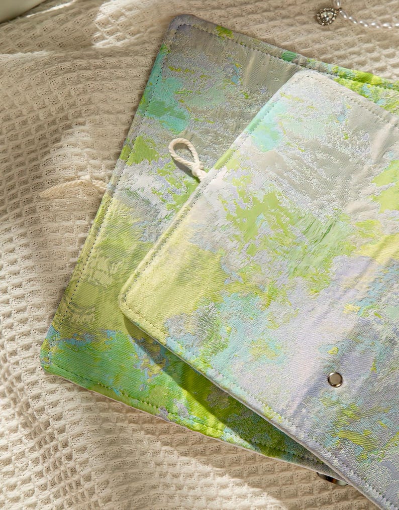 Handgemachter Notizblock A6 A5 mit Stoff-Hardcover, austauschbaren Loseblattseiten, Journal
