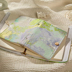 Handgemachter Notizblock A6 A5 mit Stoff-Hardcover, austauschbaren Loseblattseiten, Journal