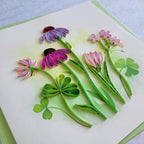 Quilling Grußkarte Wildblumen 15x15 cm handgefertigte 3D Papierkunst mit Umschlag