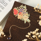 Geburtsstein Lesezeichen, Floral Metall Lesezeichen mit Geburtsstein Anhänger, Lesezeichen für Bücher,