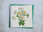 Quilling Grußkarte Margeriten 3D Papierblumen handgemacht 15x15 cm mit Umschlag für Geburtstag Frühling Muttertag