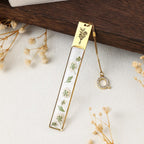 Botanisches Lesezeichen mit gepresster Blume, Harz Seitenmarkierung, Gold oder Silber, handgefertigt