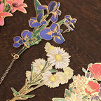 Geburtsstein Lesezeichen, Floral Metall Lesezeichen mit Geburtsstein Anhänger, Lesezeichen für Bücher,