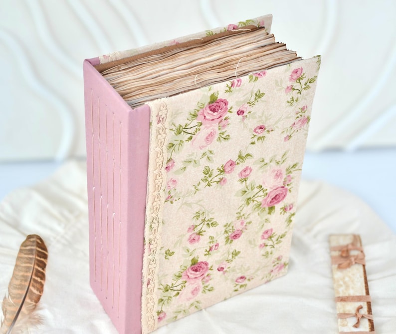 Junk Journal A5 Hardcover Stoffbezug Tee-Kaffee gefärbt 200 leere Seiten