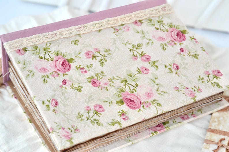 Junk Journal A5 Hardcover Stoffbezug Tee-Kaffee gefärbt 200 leere Seiten