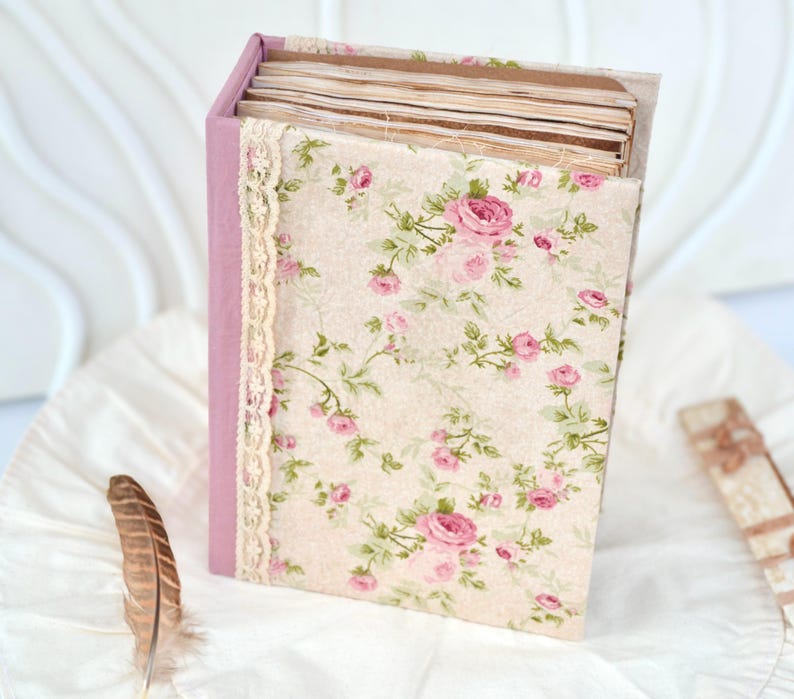 Junk Journal A5 Hardcover Stoffbezug Tee-Kaffee gefärbt 200 leere Seiten