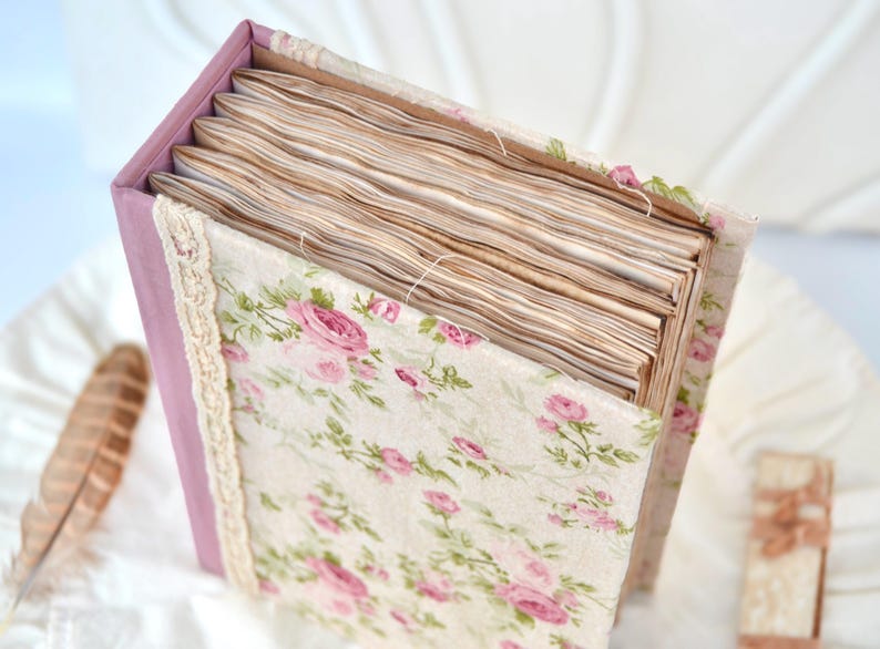 Junk Journal A5 Hardcover Stoffbezug Tee-Kaffee gefärbt 200 leere Seiten