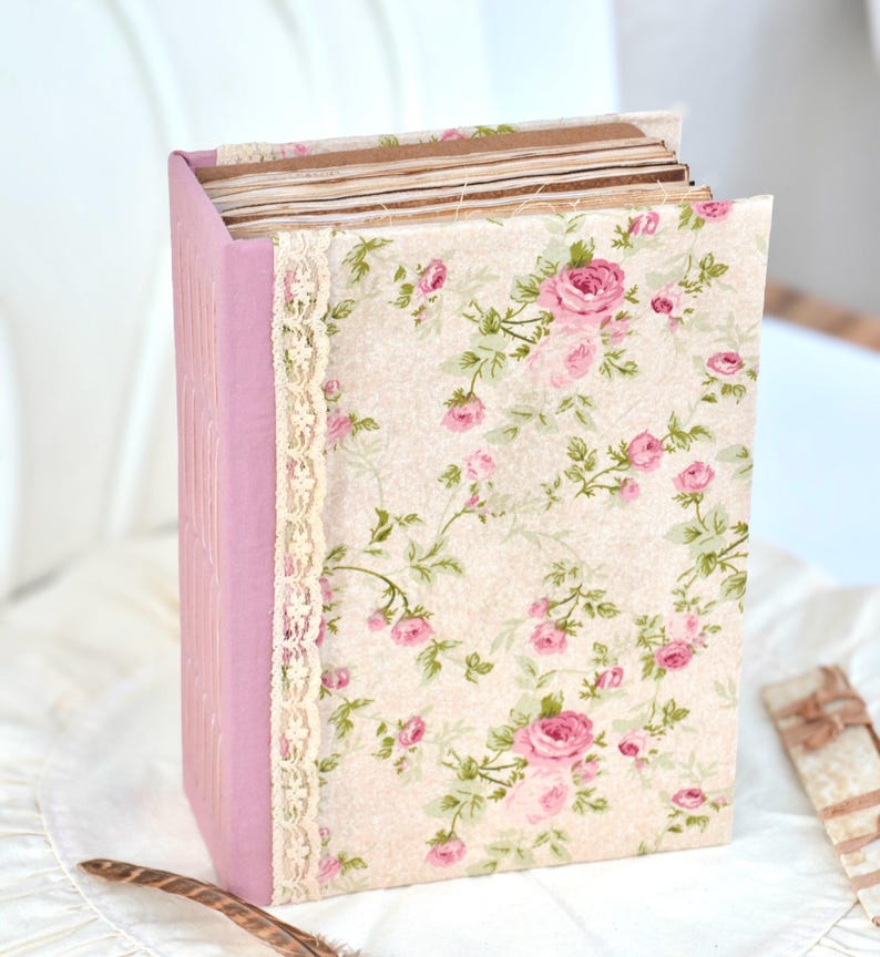 Junk Journal A5 Hardcover Stoffbezug Tee-Kaffee gefärbt 200 leere Seiten