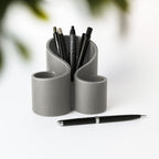 Schreibtisch-Organizer aus Polymergips, Stifte- und Pinselhalter, minimalistische Bürodekoration