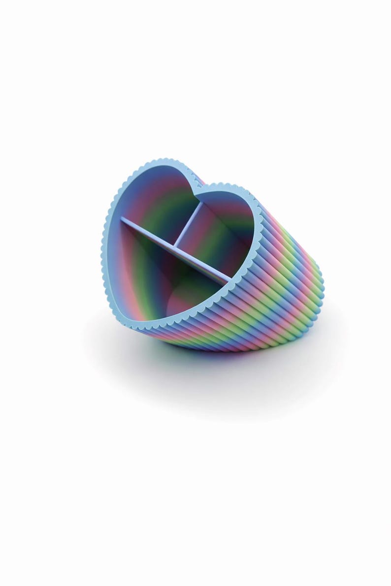 Herz Stiftehalter Schreibtisch Organizer mit mehreren Fächern, 3D-gedruckt, minimalistisch