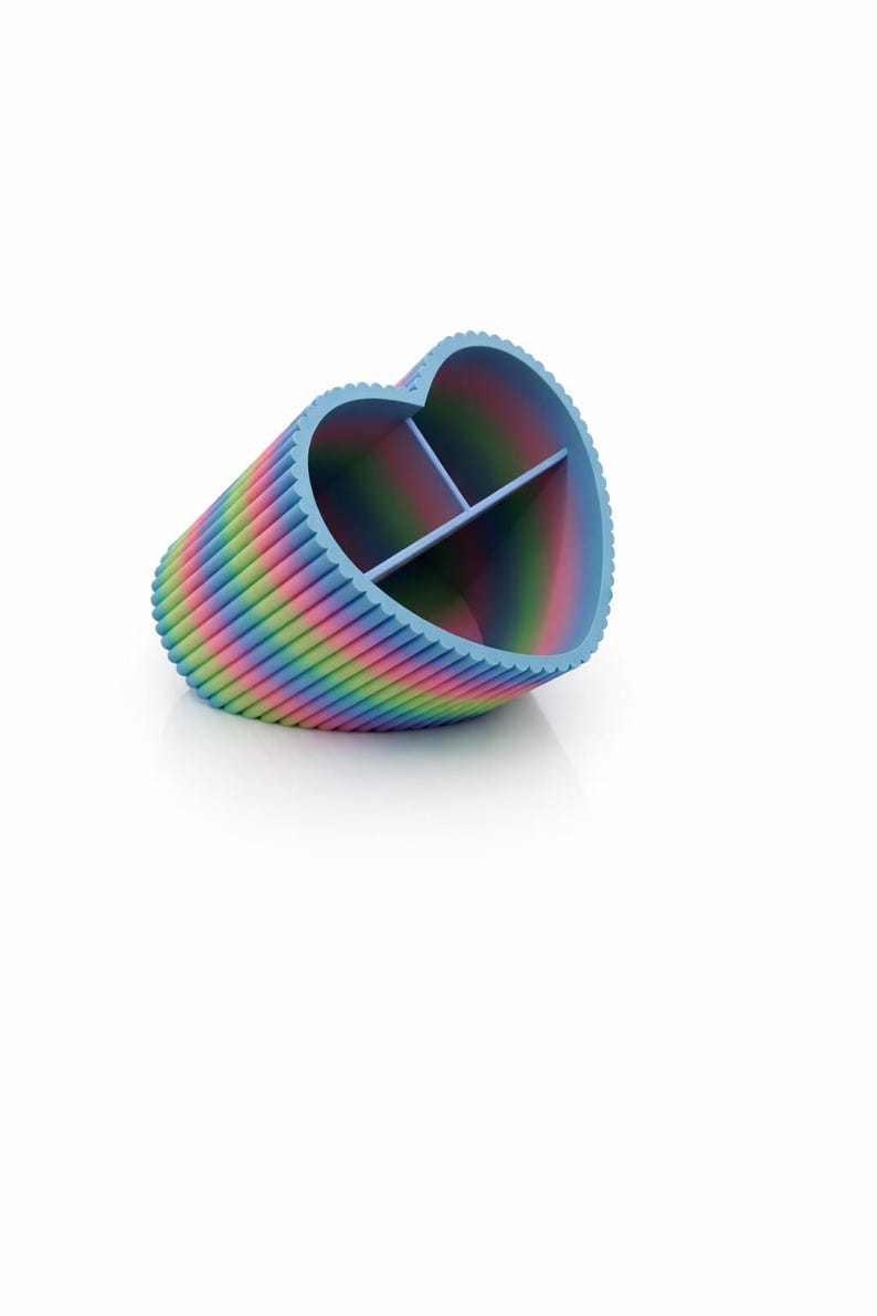 Herz Stiftehalter Schreibtisch Organizer mit mehreren Fächern, 3D-gedruckt, minimalistisch