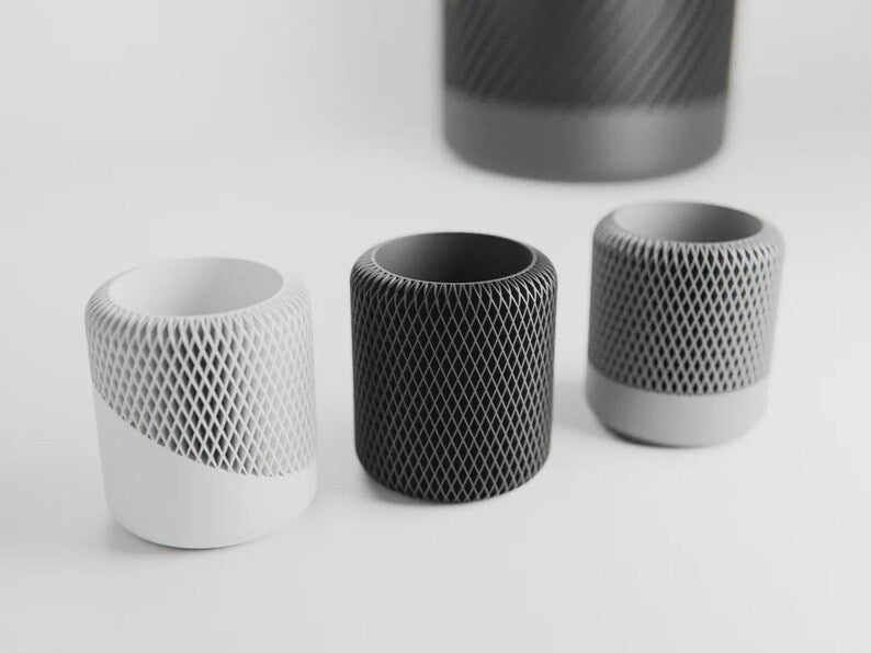 Japandi Stiftehalter 3D-Druck, Minimalistischer Schreibtisch-Organizer, Pen Holder, Büro Deko, 9,1 x 9,1 x 10 cm