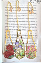 Lesezeichen aus Metall mit floralem Blumenvasen-Design und Initialen-Anhänger, wiederverwendbar für Bücher und Zeitschriften