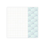 Post-it Notizblock Seigaiha Wellenmuster mit Gitterlinien, 3 x 3 cm, 50 Blatt, Blau