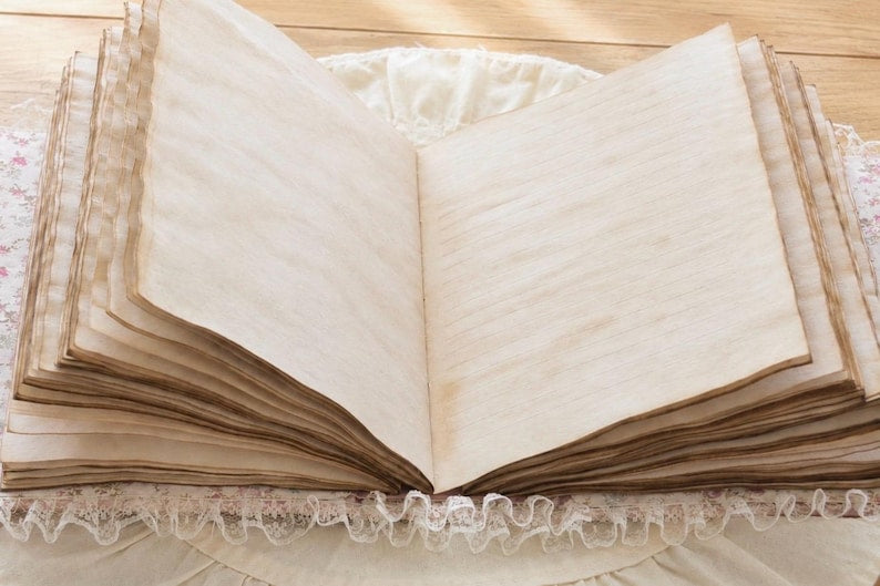 A5 Stoff Hardcover 200 Seiten Tee-Kaffee gefärbt, leeres DIY Notizbuch