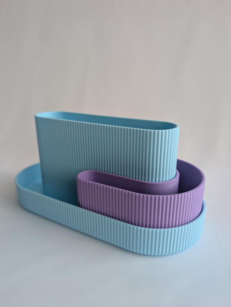 Modularer Schreibtischorganizer aus PLA-Kunststoff, minimalistisch, mit 2 herausnehmbaren Einsätzen