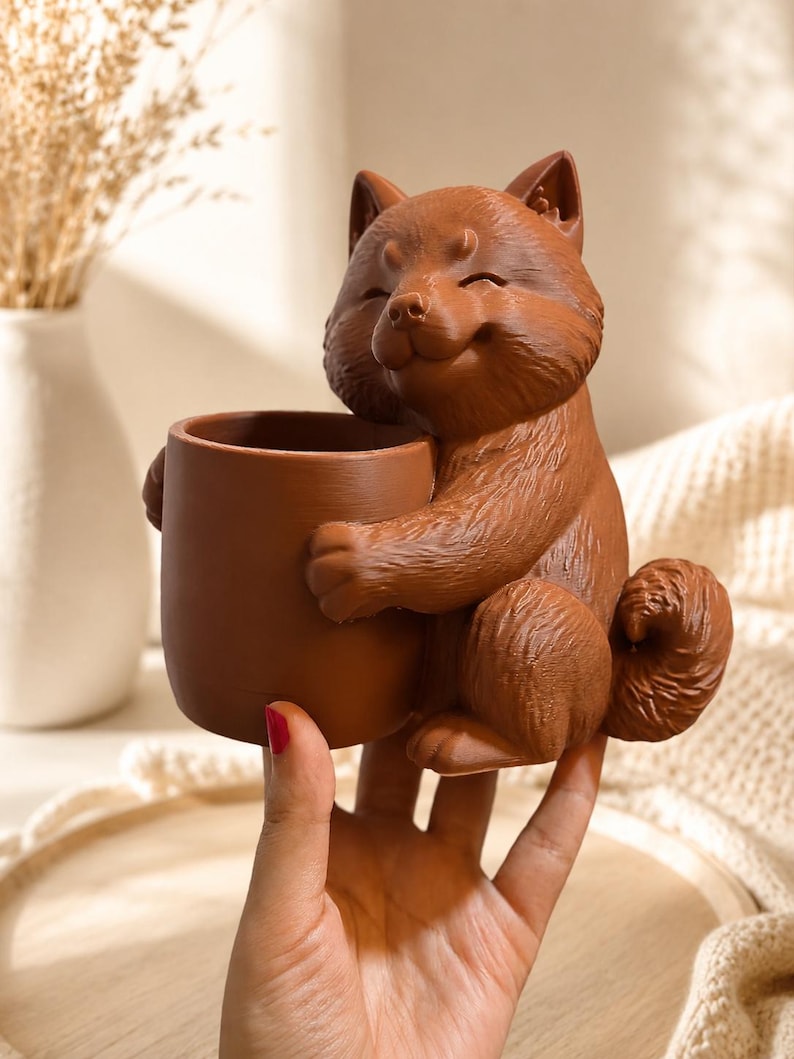 Shiba Inu Stiftehalter, 3D-gedruckter Schreibtischorganizer, Hunde-Stiftebecher, Bürodekoration, 16 cm
