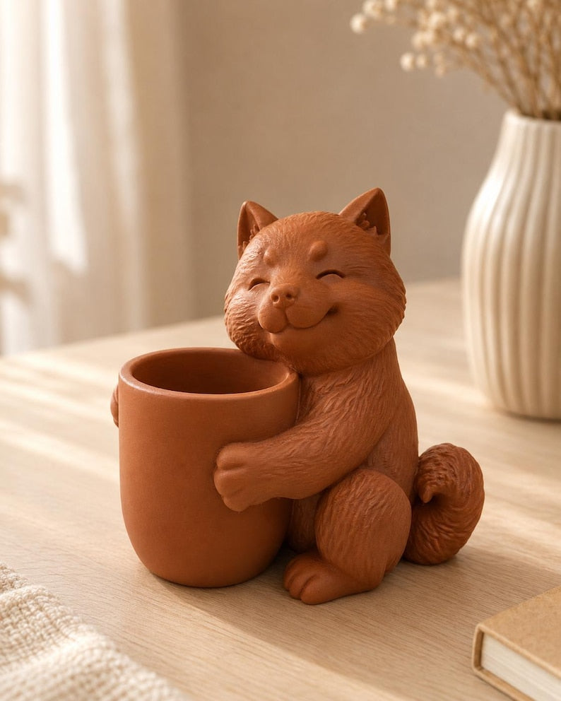 Shiba Inu Stiftehalter, 3D-gedruckter Schreibtischorganizer, Hunde-Stiftebecher, Bürodekoration, 16 cm