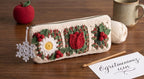 Gehäkeltes Federmäppchen mit Blumenmuster, quadratisches Federmäppchen aus Baumwollgarn