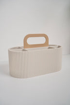 Minimalistischer Stiftehalter mit Tragegriff, Schreibtisch-Organizer mit mehreren Fächern, 216 x 111 x 140 mm