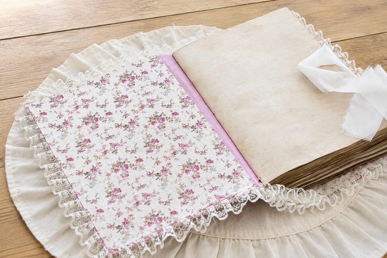 A5 Stoff Hardcover 200 Seiten Tee-Kaffee gefärbt, leeres DIY Notizbuch