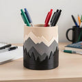 Handbemalter Stiftehalter in Bergform, 3D-gedruckter Schreibtisch-Organizer, Stiftebecher für Büro und Schreibtisch
