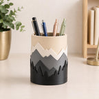 Handbemalter Stiftehalter in Bergform, 3D-gedruckter Schreibtisch-Organizer, Stiftebecher für Büro und Schreibtisch