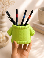 Pullover-Stiftehalter mit Schleife, 3D-gedruckter Stiftebecher, Schreibtischorganizer, PLA, 12 cm x 8 cm x 8 cm, 1 Stück