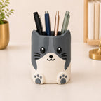 Stiftehalter Katzenform Grau 3D-gedruckter Schreibtisch-Organizer für Stifte, Pinsel und Bürobedarf