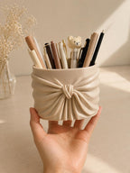 3D-gedruckter Schleifen-Stiftehalter, Stiftebecher mit drapiertem Design, Schreibtisch-Organizer für Stifte