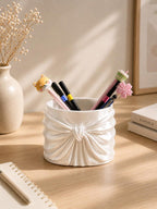 3D-gedruckter Schleifen-Stiftehalter, Stiftebecher mit drapiertem Design, Schreibtisch-Organizer für Stifte