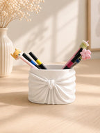 3D-gedruckter Schleifen-Stiftehalter, Stiftebecher mit drapiertem Design, Schreibtisch-Organizer für Stifte