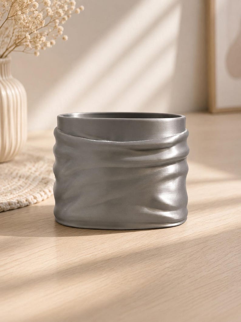 3D-gedruckter Schleifen-Stiftehalter, Stiftebecher mit drapiertem Design, Schreibtisch-Organizer für Stifte